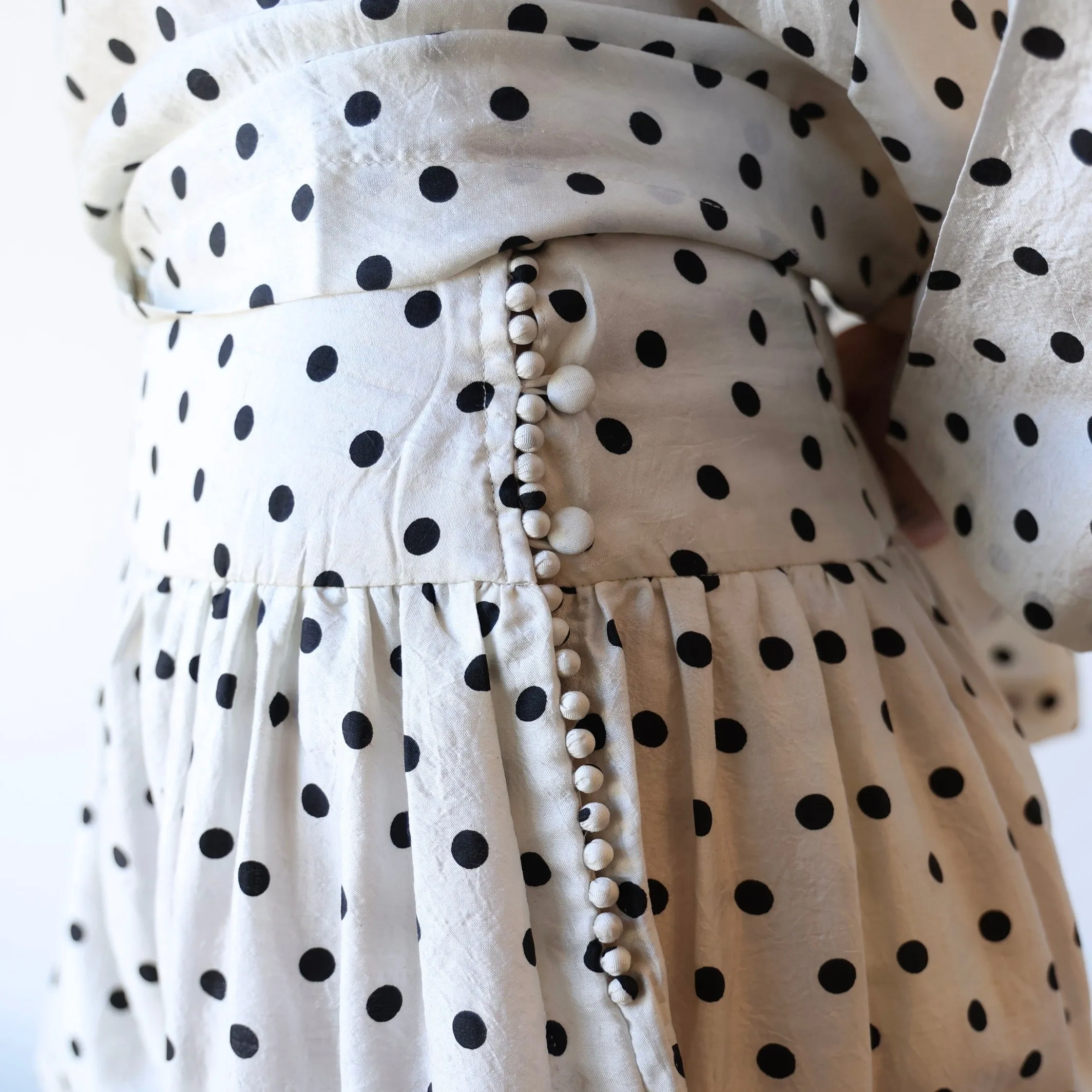 Bunon Silk Pants - Black/Cream Polkadot