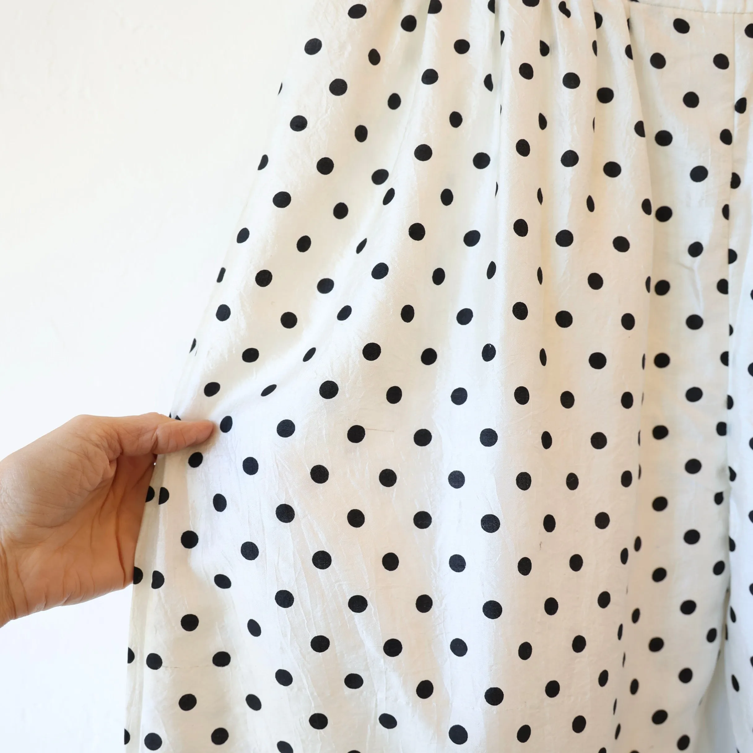 Bunon Silk Pants - Black/Cream Polkadot