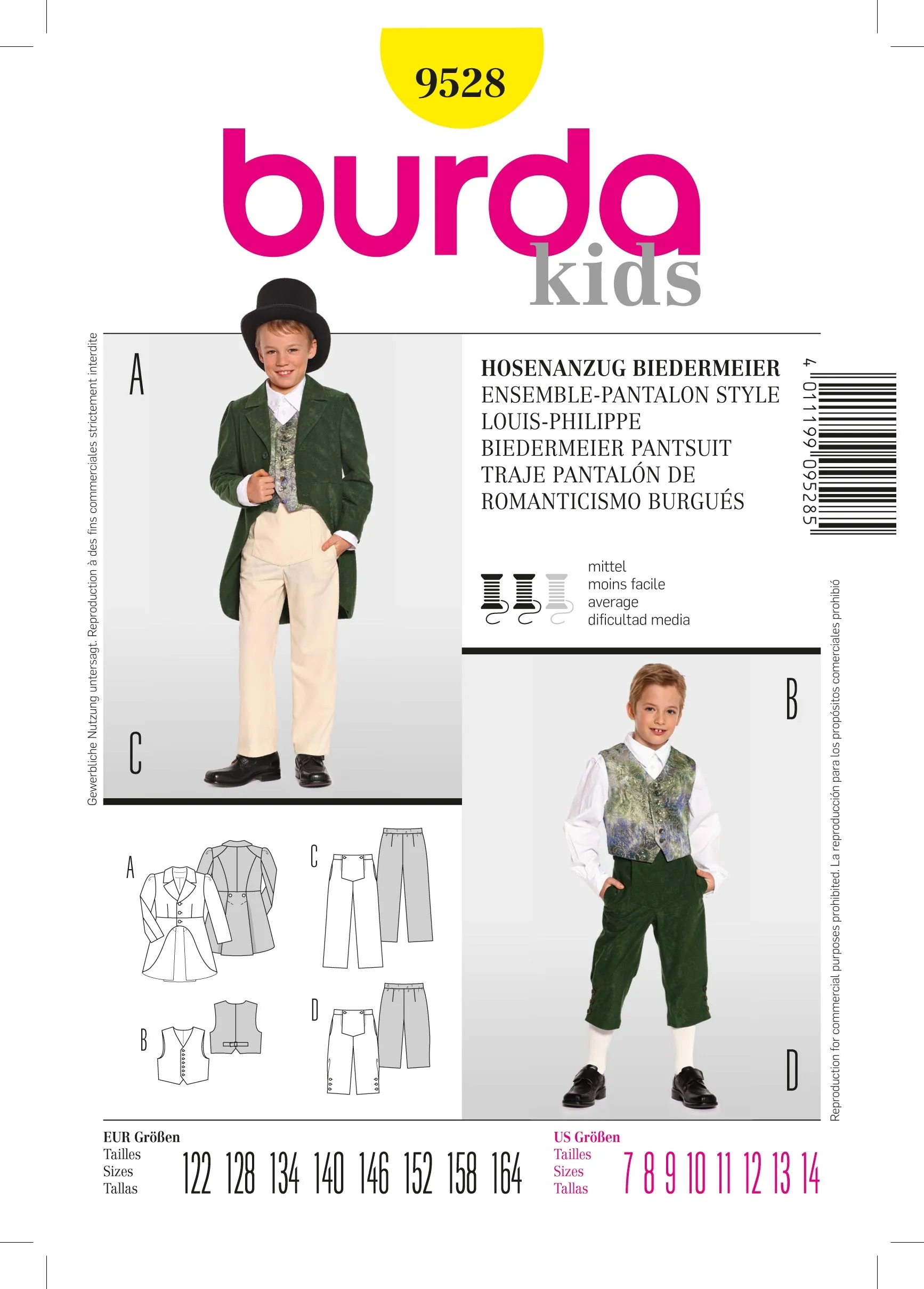 Burda Pattern 9528 Biedermeier Pantsuit (7-14)