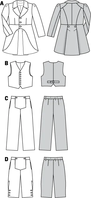 Burda Pattern 9528 Biedermeier Pantsuit (7-14)