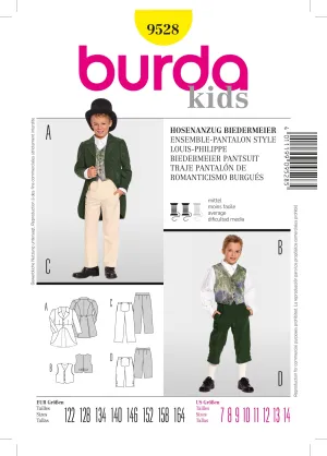 Burda Pattern 9528 Biedermeier Pantsuit (7-14)