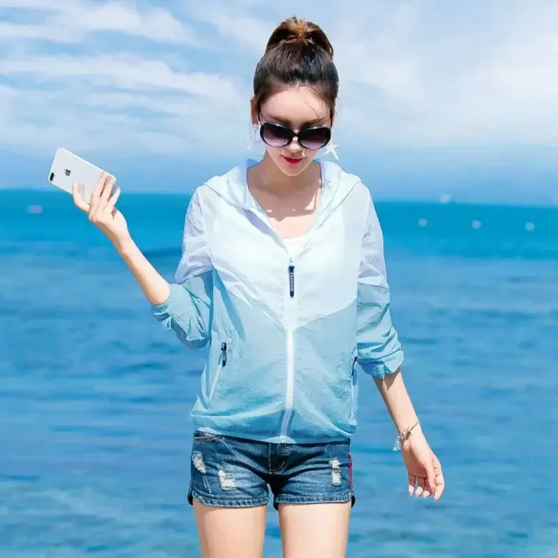 Camping Rain Jacket Women Waterproof Sun Protection Clothing Suncreen Clothes Quick Dry Windbreaker With Pocket Coat A227