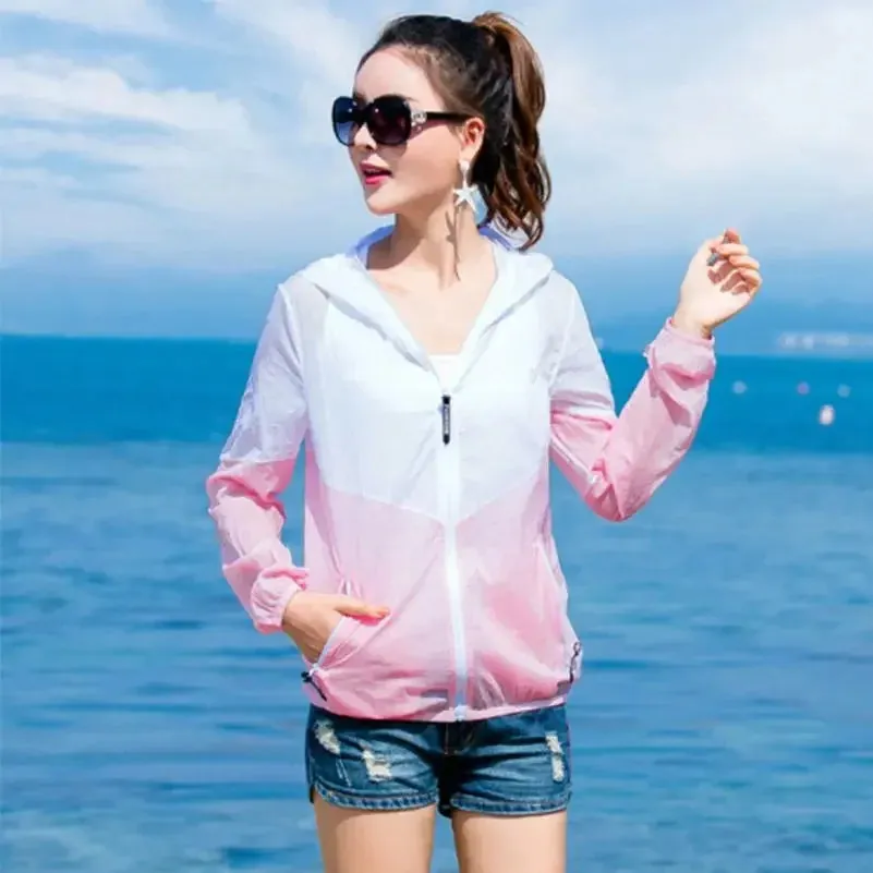 Camping Rain Jacket Women Waterproof Sun Protection Clothing Suncreen Clothes Quick Dry Windbreaker With Pocket Coat A227