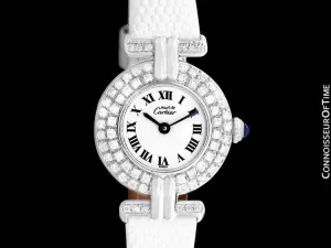 Cartier Colisee Ladies Vendome Vermeil Watch - 18K White Gold over Sterling Silver with Diamonds