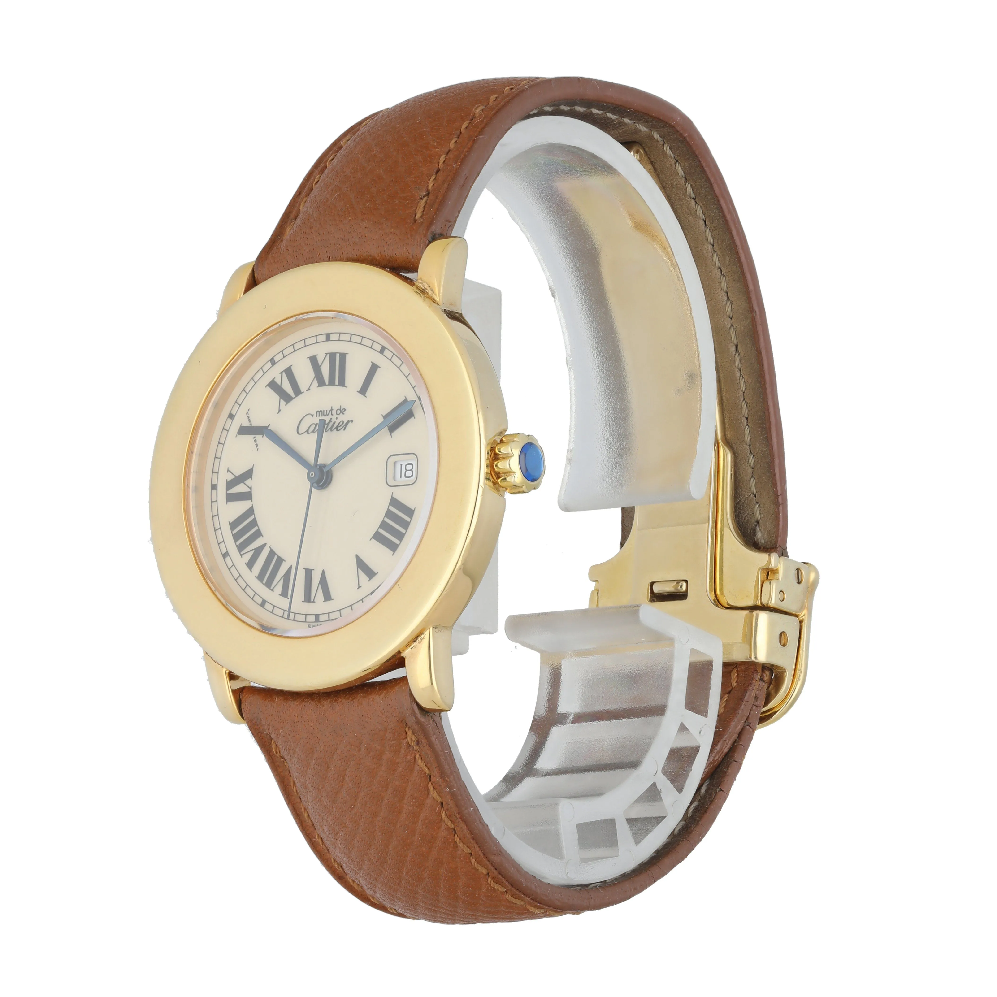 Cartier Ronde 1800.1 Argent Yellow Gold Ladies Watch