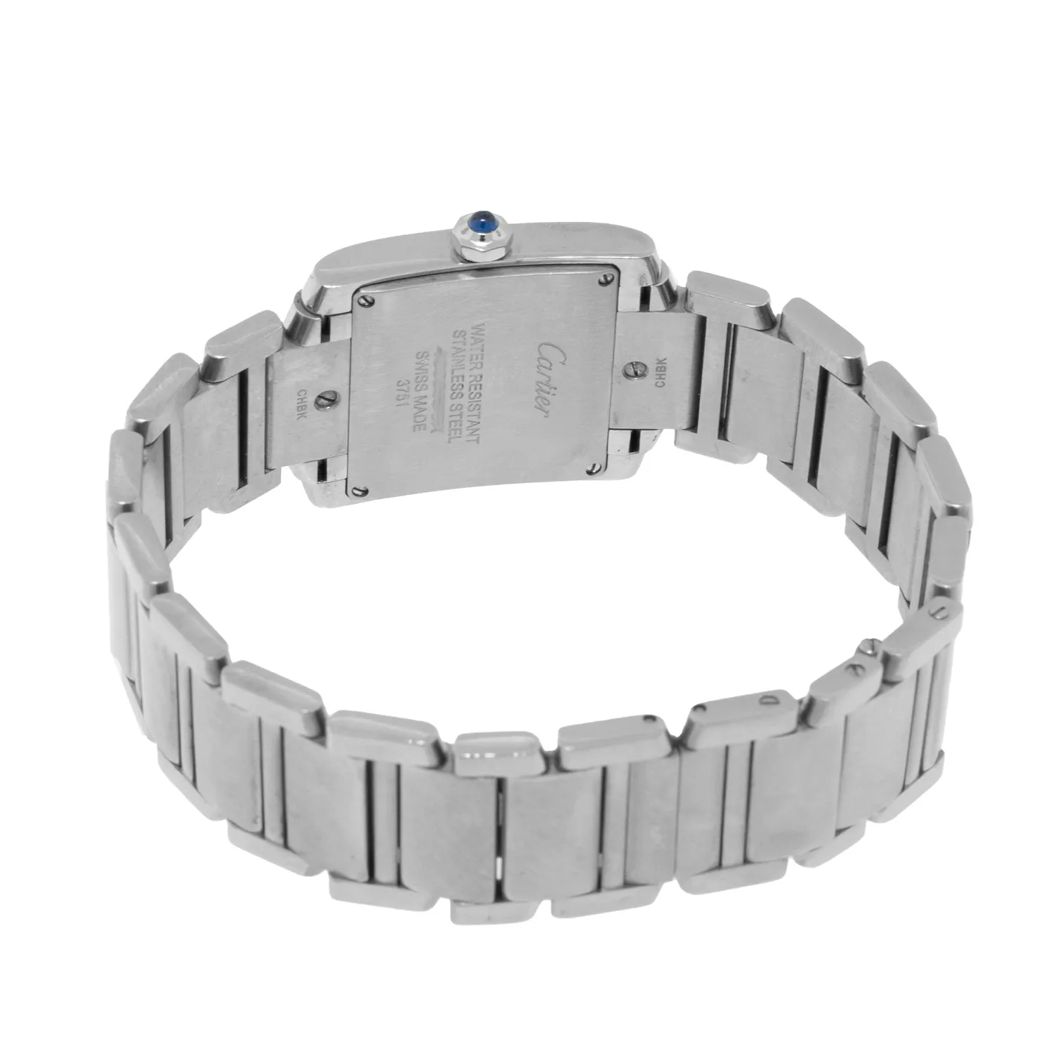 Cartier Tank Francaise 30mm x 25mm Stainless Steel Silver Roman Dial, Diamond Bezel W4TA0009