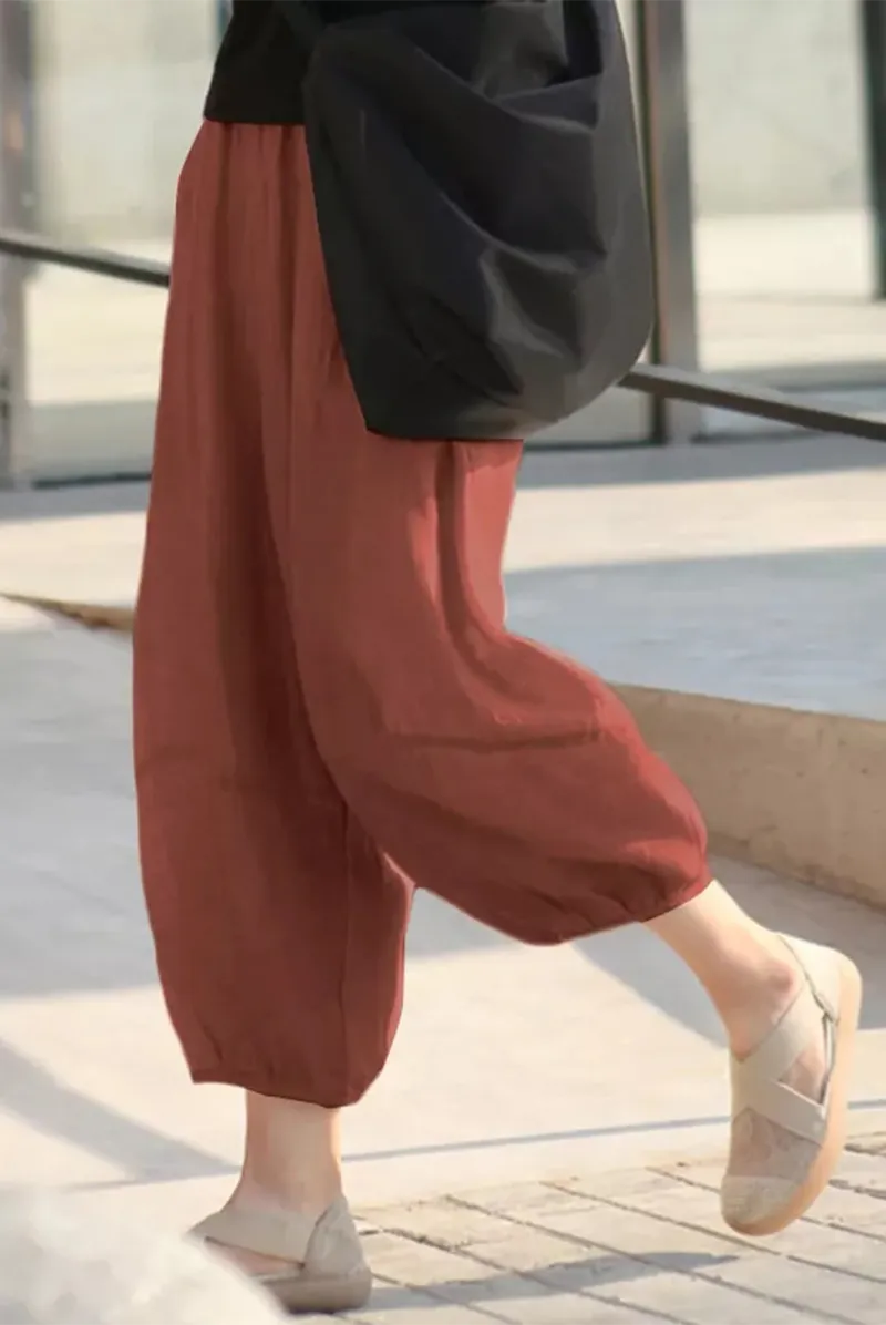 Casual Solid Harlan Mid Waist Harlan Solid Color Bottoms(3 Colors)