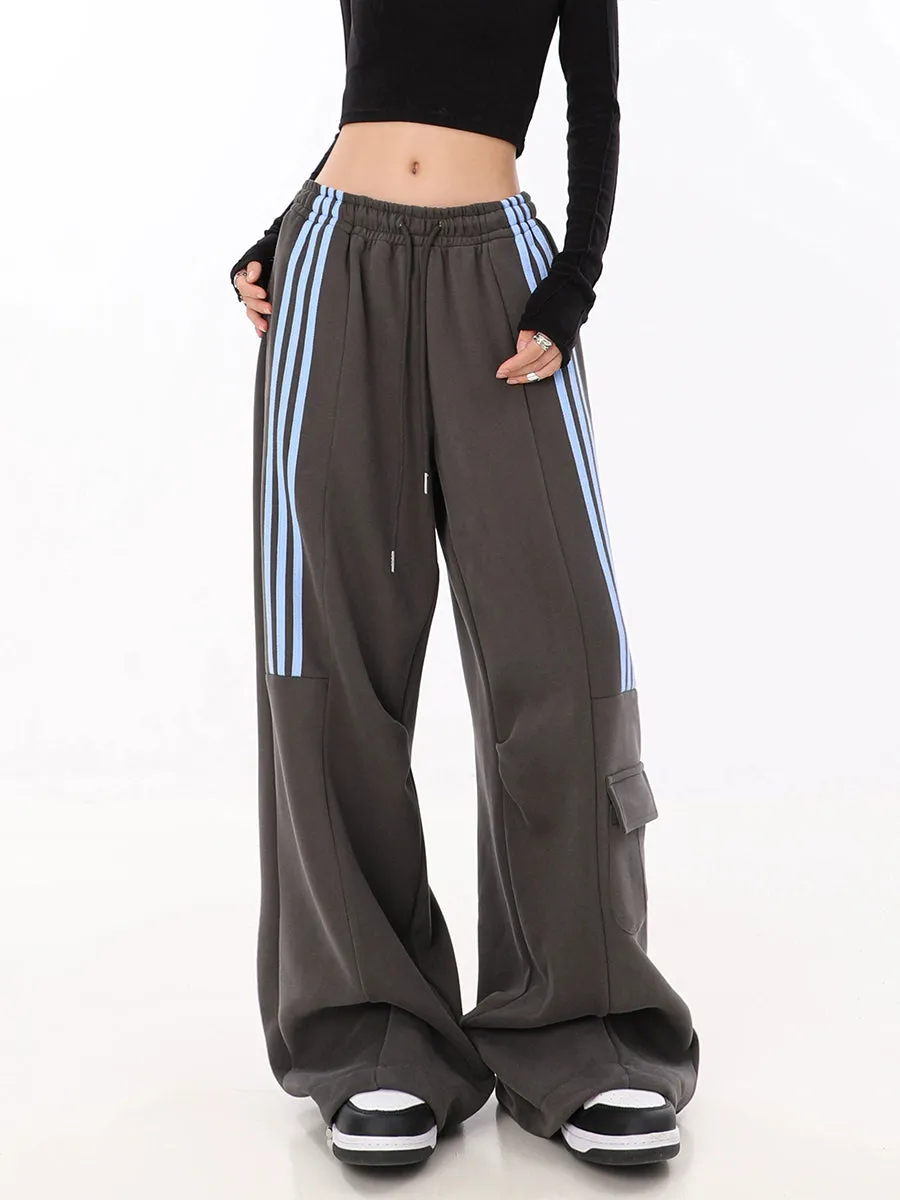Casual Sweatpants Striped Cargo Pants