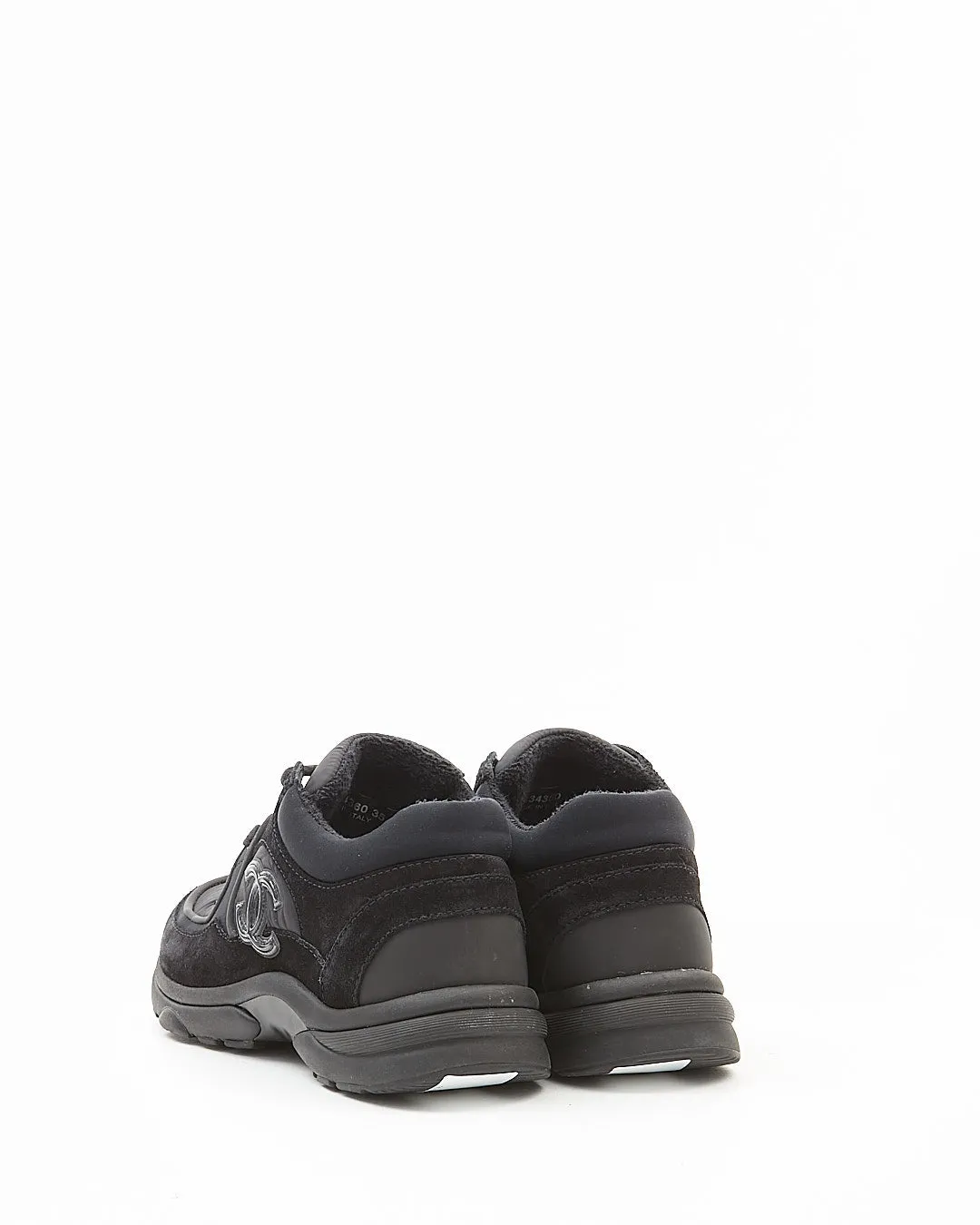 Chanel Black CC Interlocking Logo Sneakers - 35