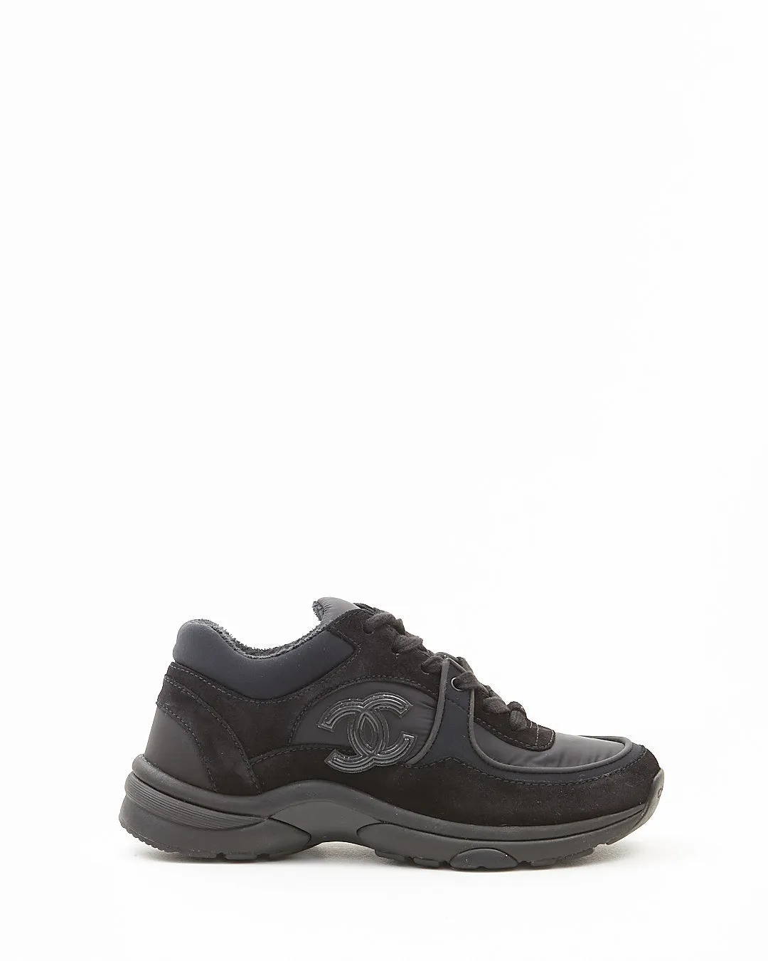 Chanel Black CC Interlocking Logo Sneakers - 35