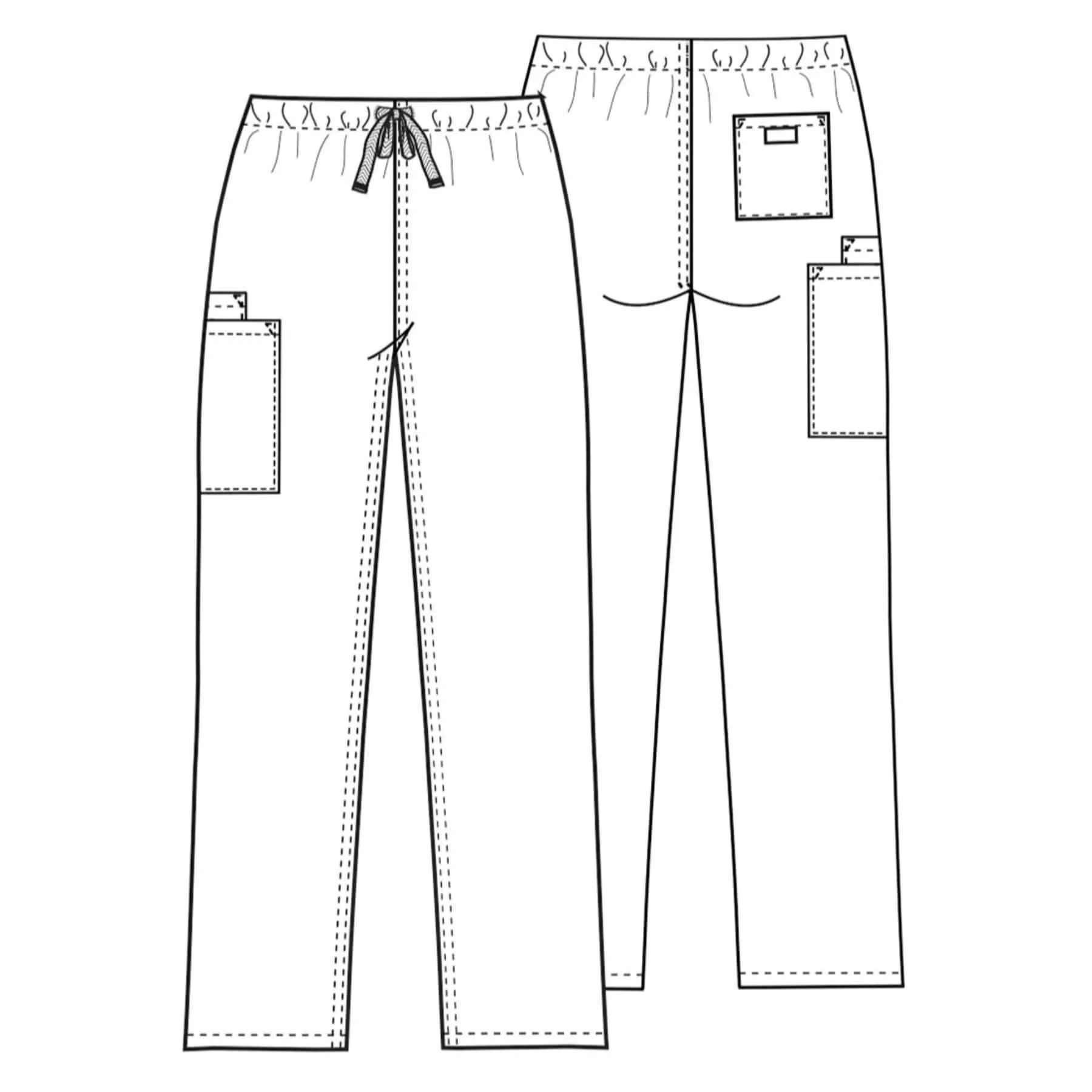 Cherokee Workwear 4100 Scrubs Pants Unisex Drawstring Cargo Navy