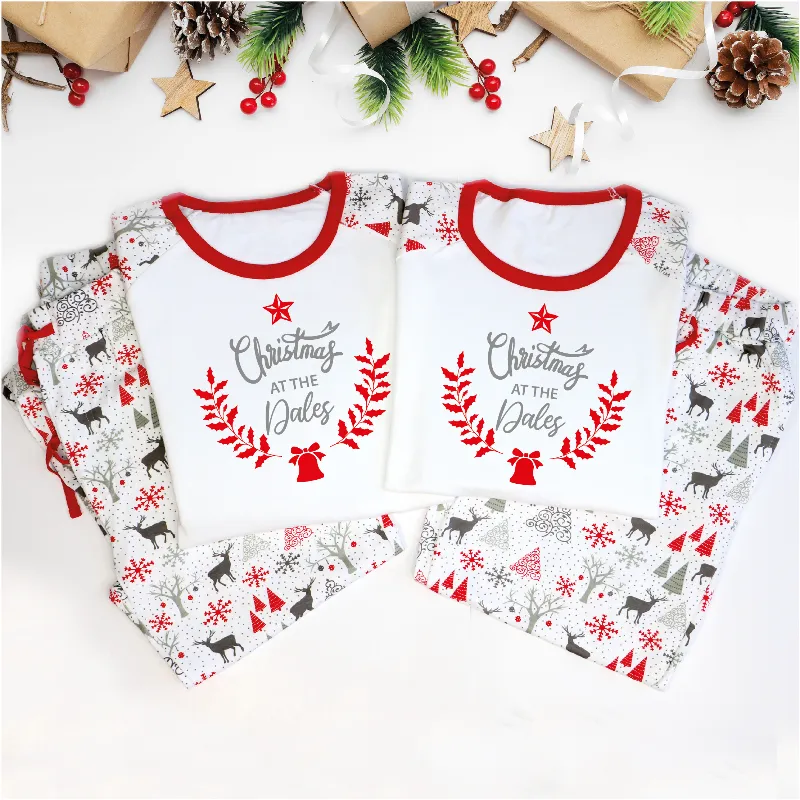 Christmas at the Grey Reindeer Raglan Pyjamas