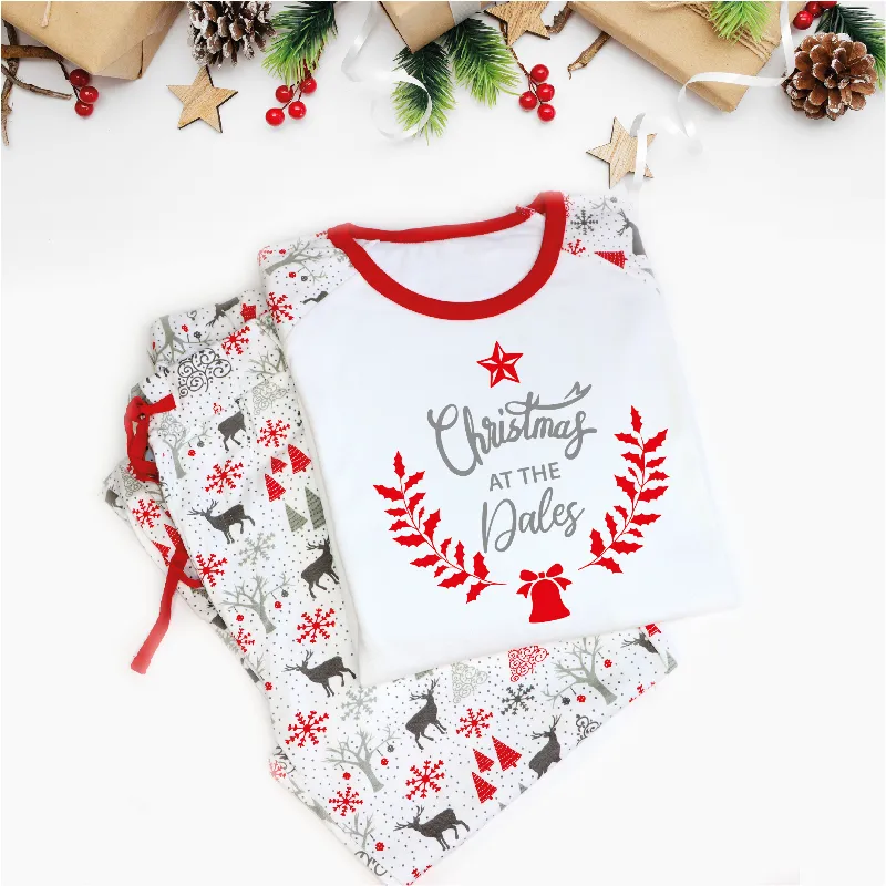 Christmas at the Grey Reindeer Raglan Pyjamas