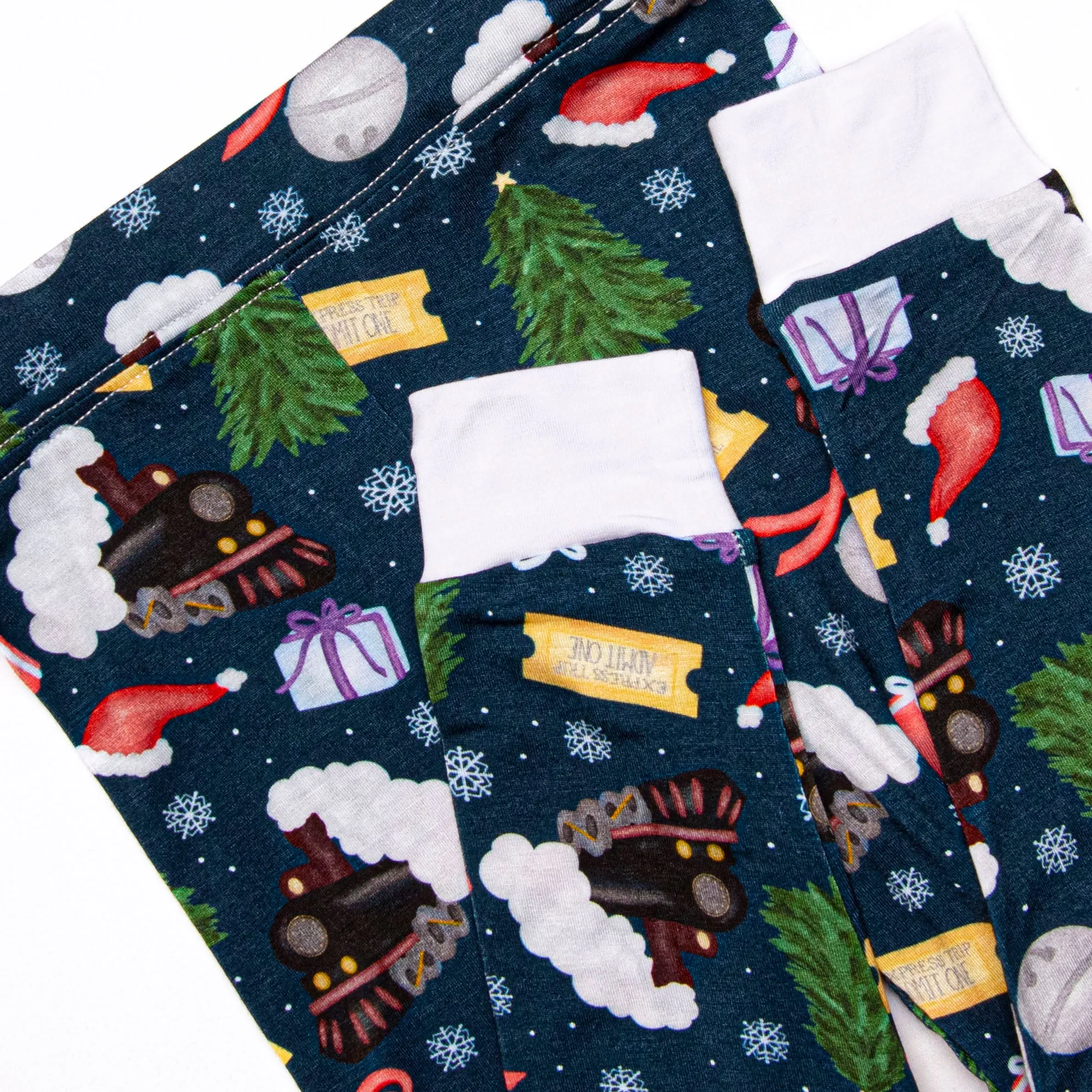 Christmas Express Bamboo Pajama Set, Navy