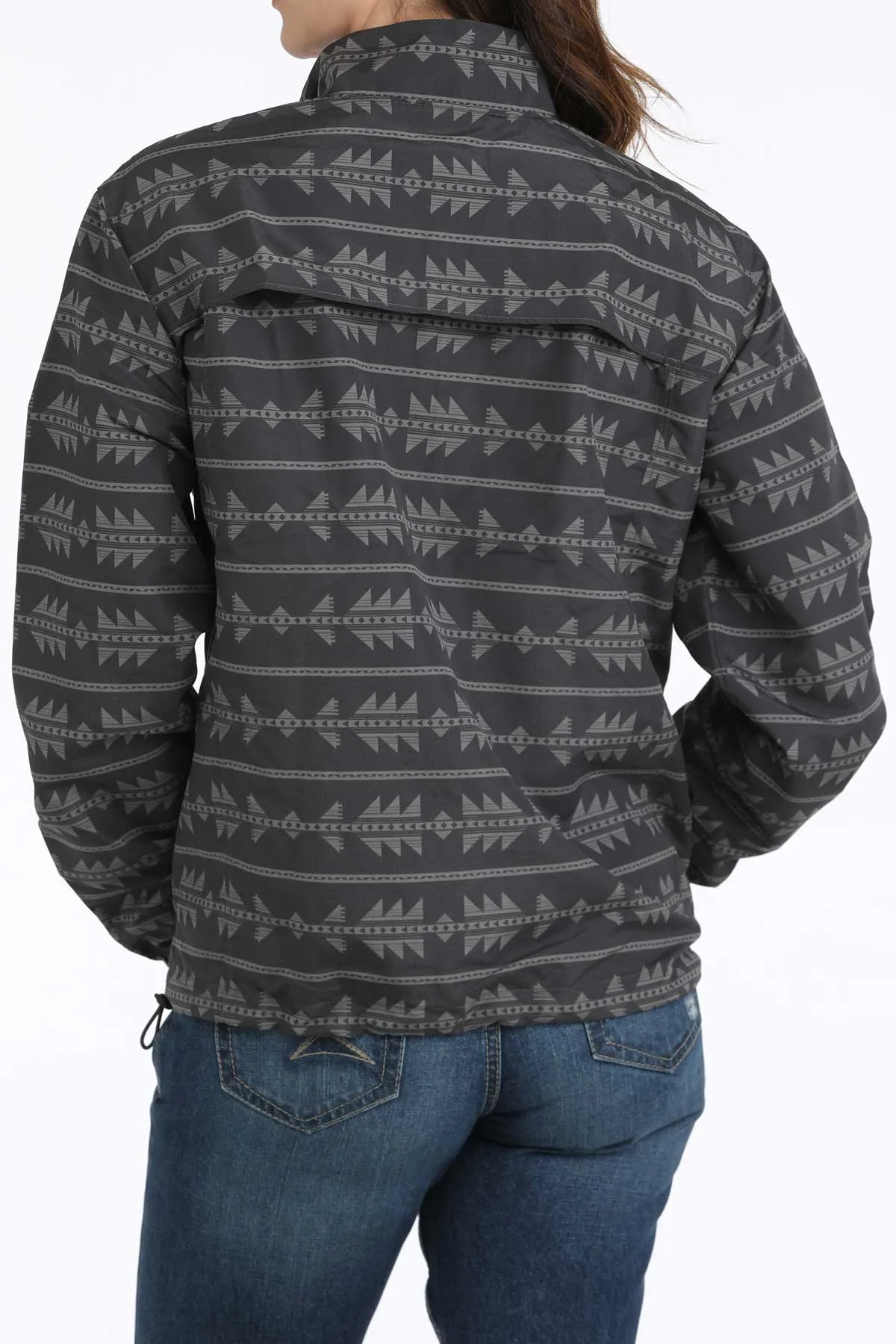 Cinch Women's Charcoal Southwest Print 1/2 Zip Windbreaker