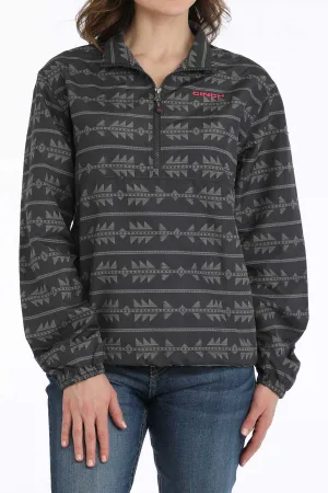 Cinch Women's Charcoal Southwest Print 1/2 Zip Windbreaker