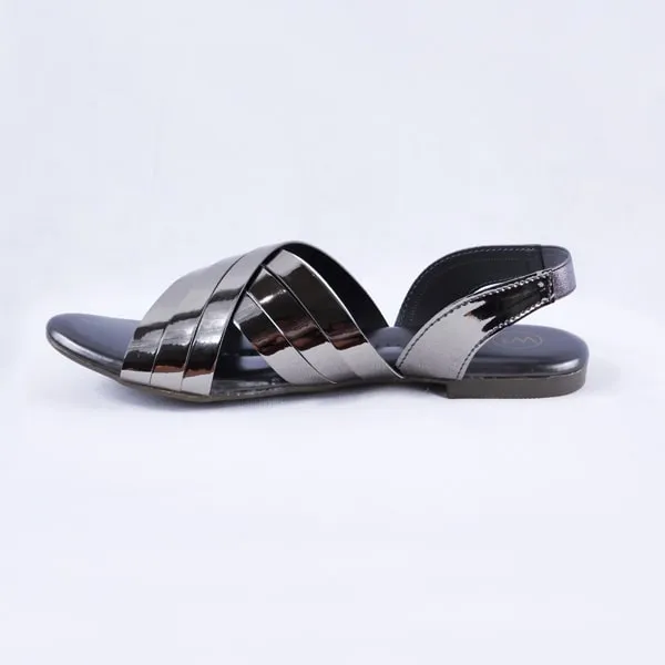 Cindal Silver Sandals Flat