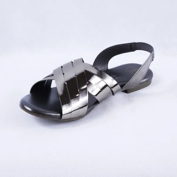 Cindal Silver Sandals Flat
