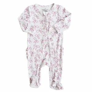 CL Ruffle Zipper Footie | Blushing Bows