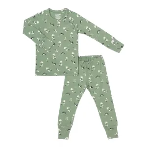 Coccoli Cotton-Modal Pajama Set - Birds on Lily Pad