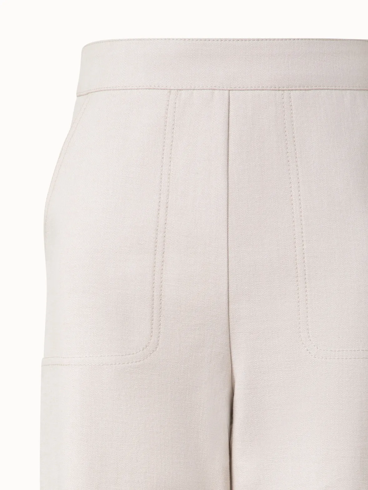 Conical Ankle-Length Cotton Denim Stretch Pants