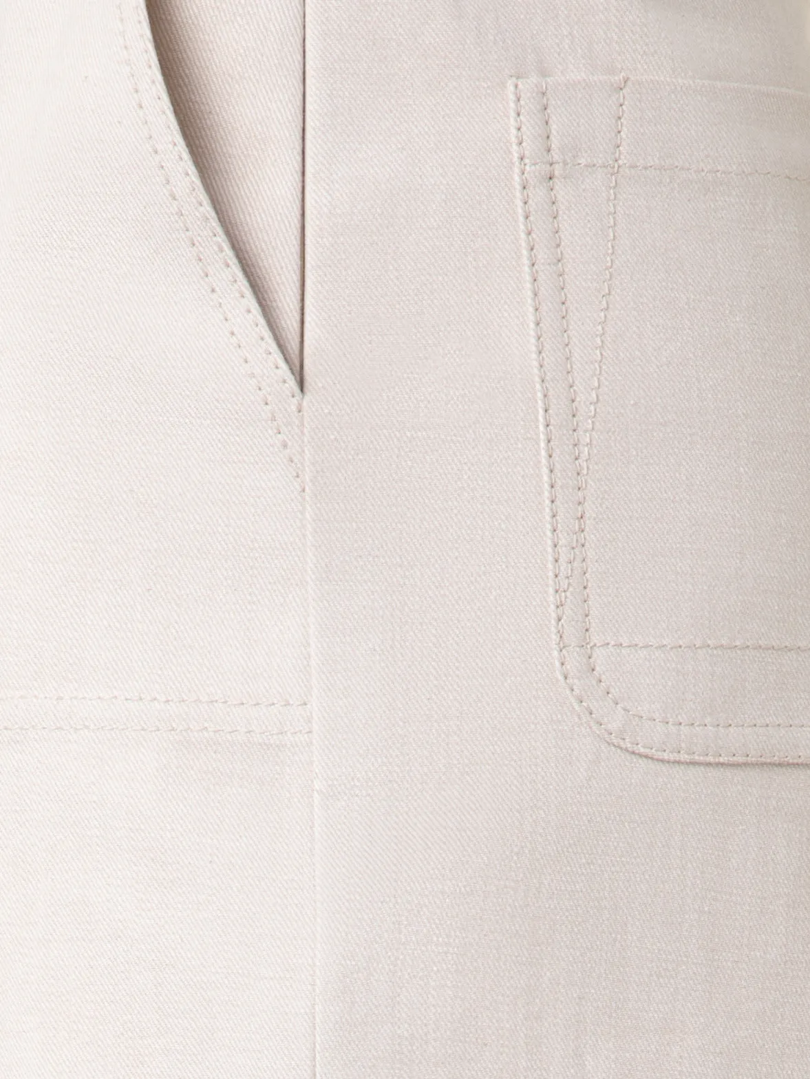 Conical Ankle-Length Cotton Denim Stretch Pants