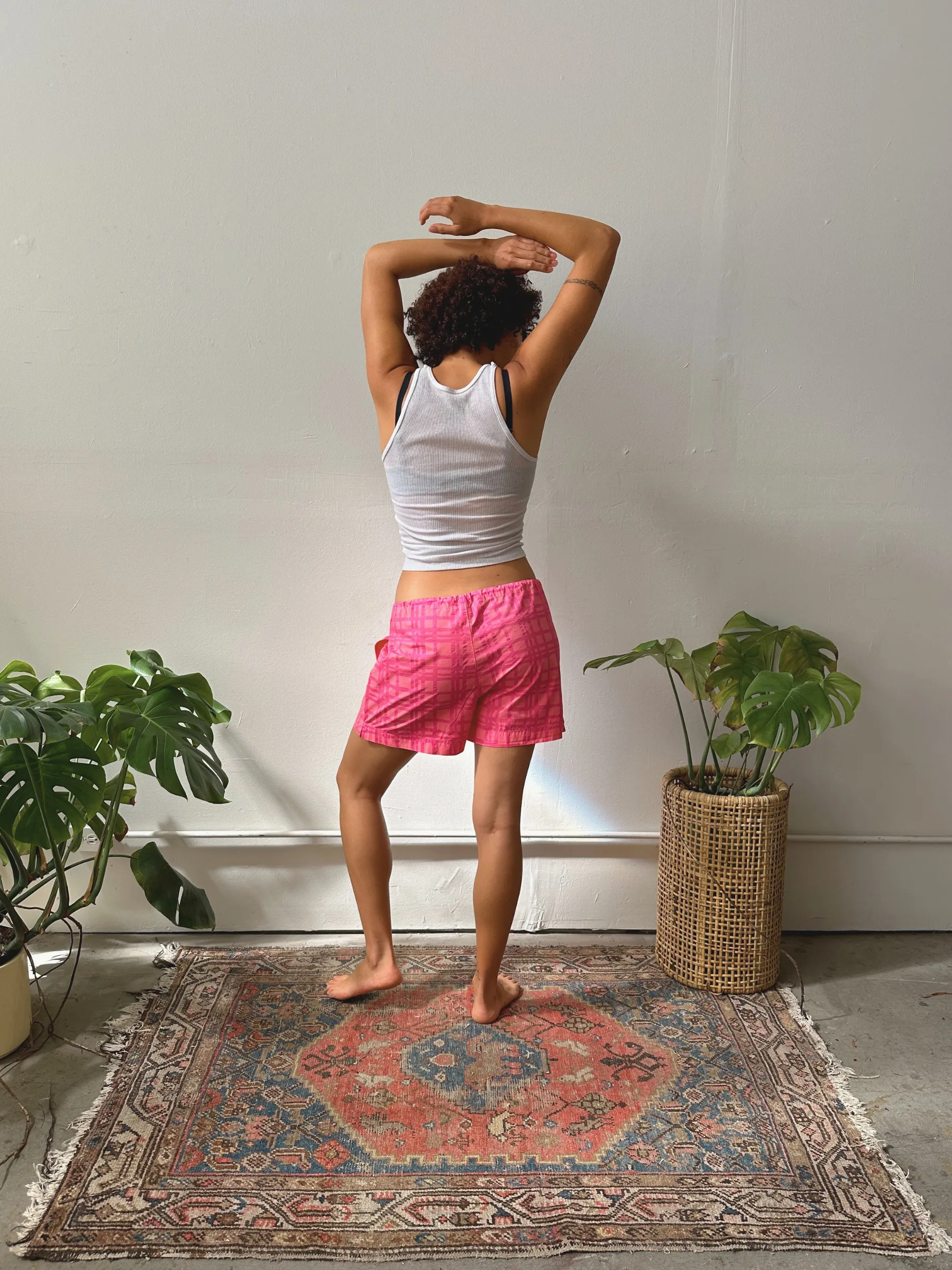 Cotton Poplin Shorts - Celeste - Faded Black - Deep Natural  *FACTORY SECOND*