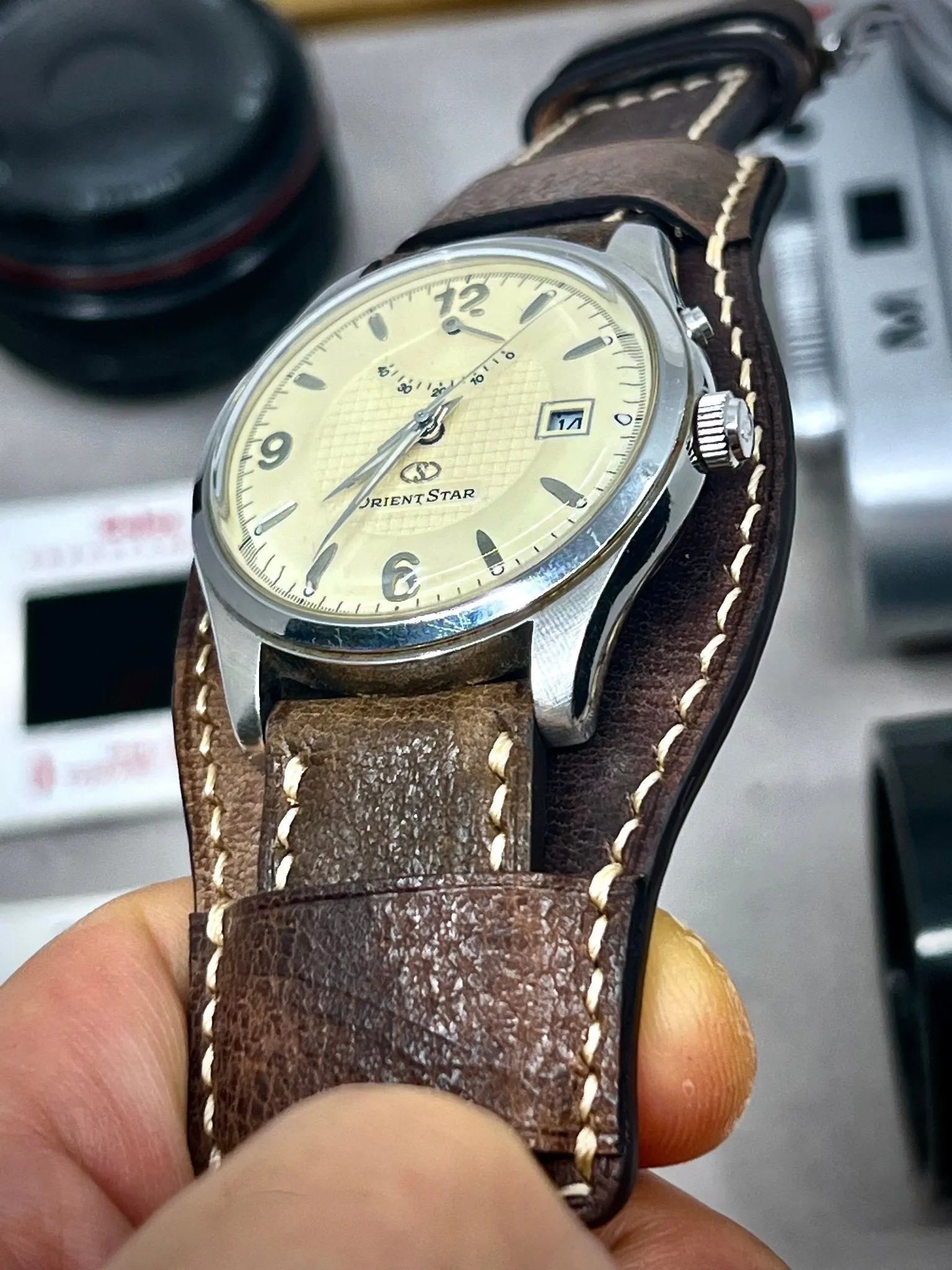 Cuff Band, Watch Strap, Watch Strap Leather, Brown Leather Watch Band, Wrist straps 20mm 22mm, Handmade Leather Wrist Watch Band Replacement
