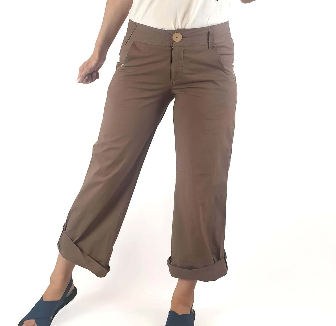 Curve vintage brown straight leg pants size 10, fits 8