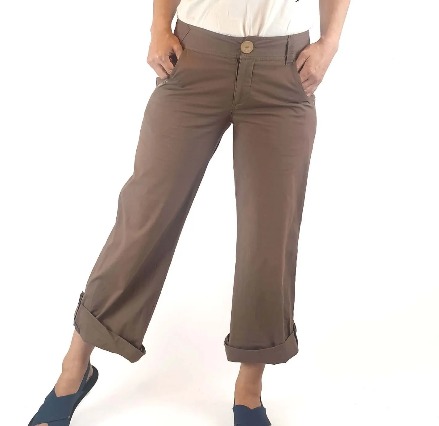 Curve vintage brown straight leg pants size 10, fits 8