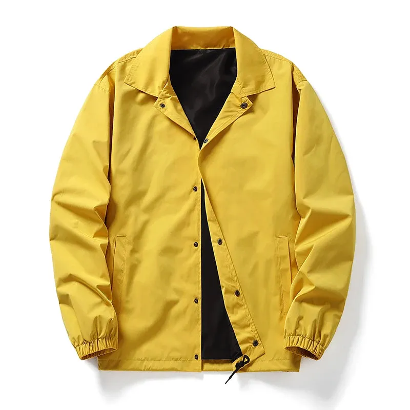 Custom Logo Hip Hop Streetwear Plain Black Coach Jackets Vintage Waterproof Lightweight Windbreaker Coach Jacket For Men