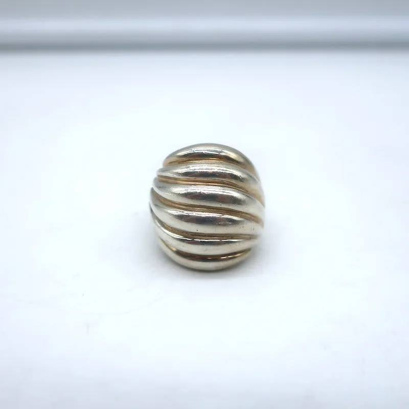 David Yurman Sculpted Cable Dome Ring Sterling Silver & 18k Gold Size 7