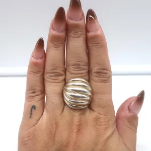 David Yurman Sculpted Cable Dome Ring Sterling Silver & 18k Gold Size 7