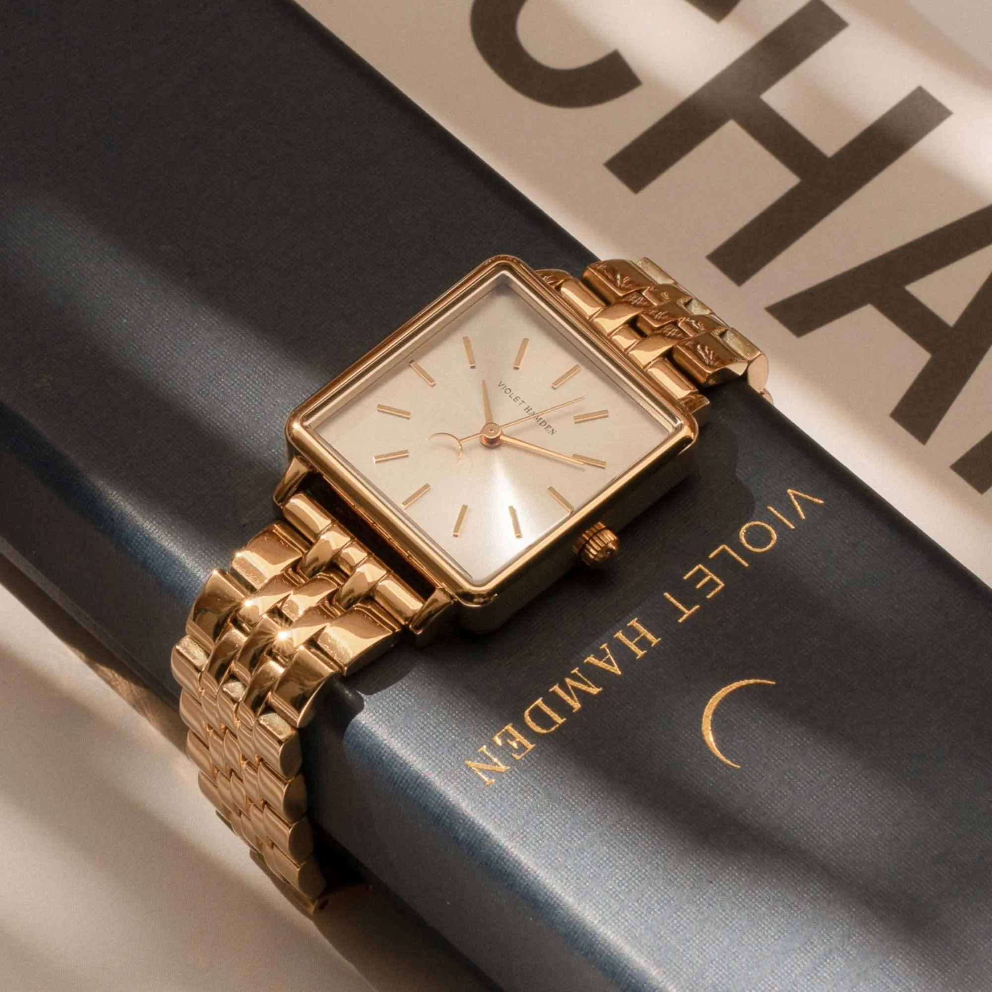 Dawn Base square ladies watch gold and silver coloured