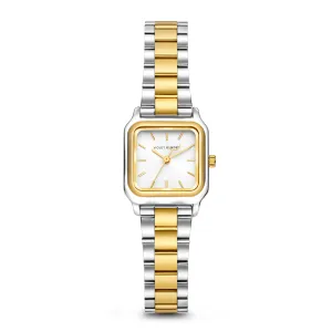 Dawn Base square ladies watch gold and silver coloured