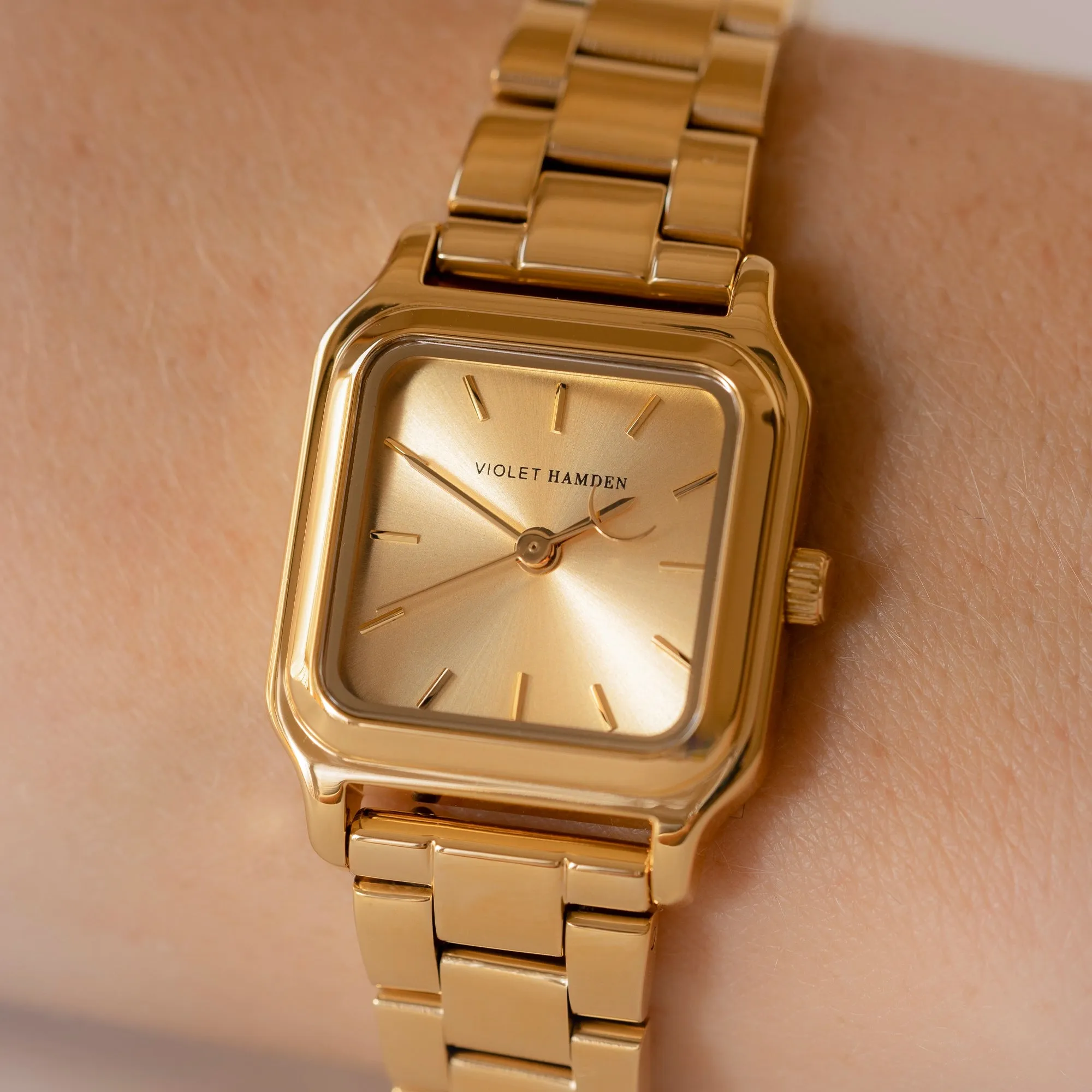 Dawn Base square ladies watch gold coloured