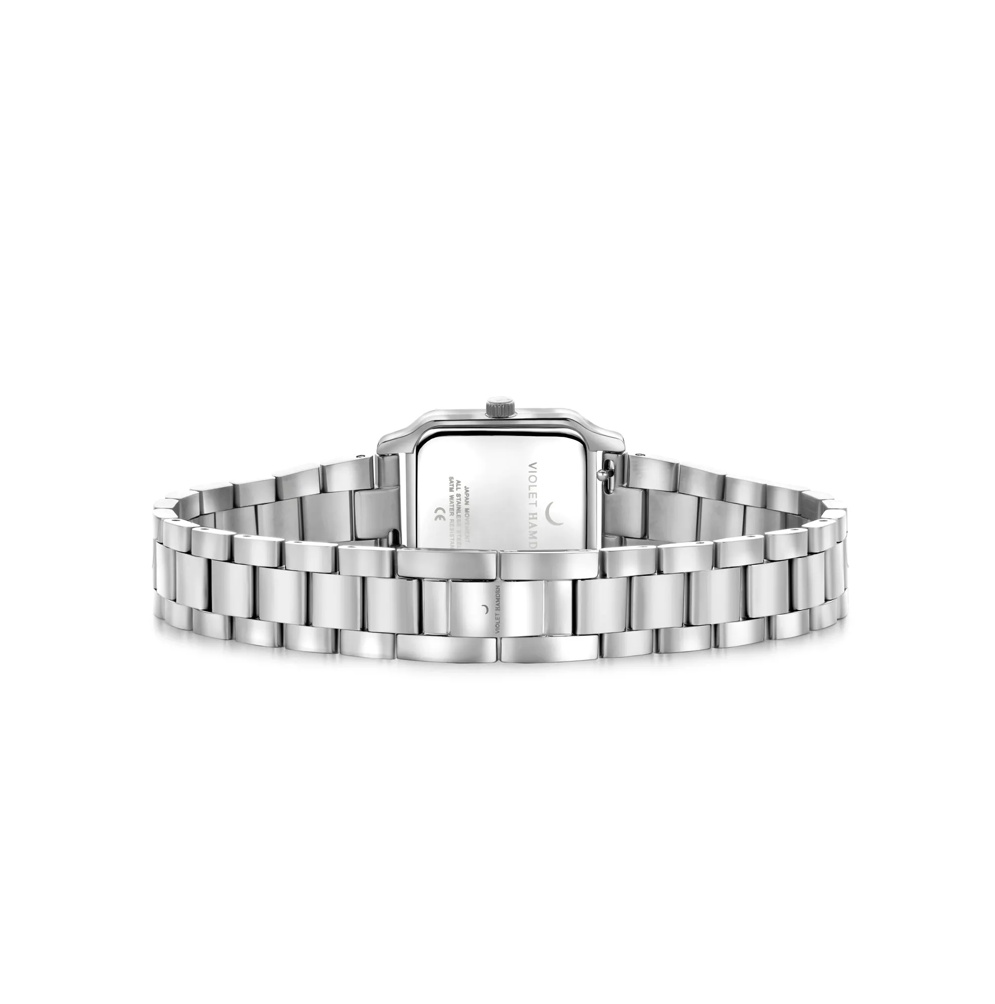 Dawn Base square ladies watch silver coloured and taupe