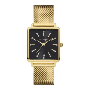 Dawn square ladies watch gold coloured and black