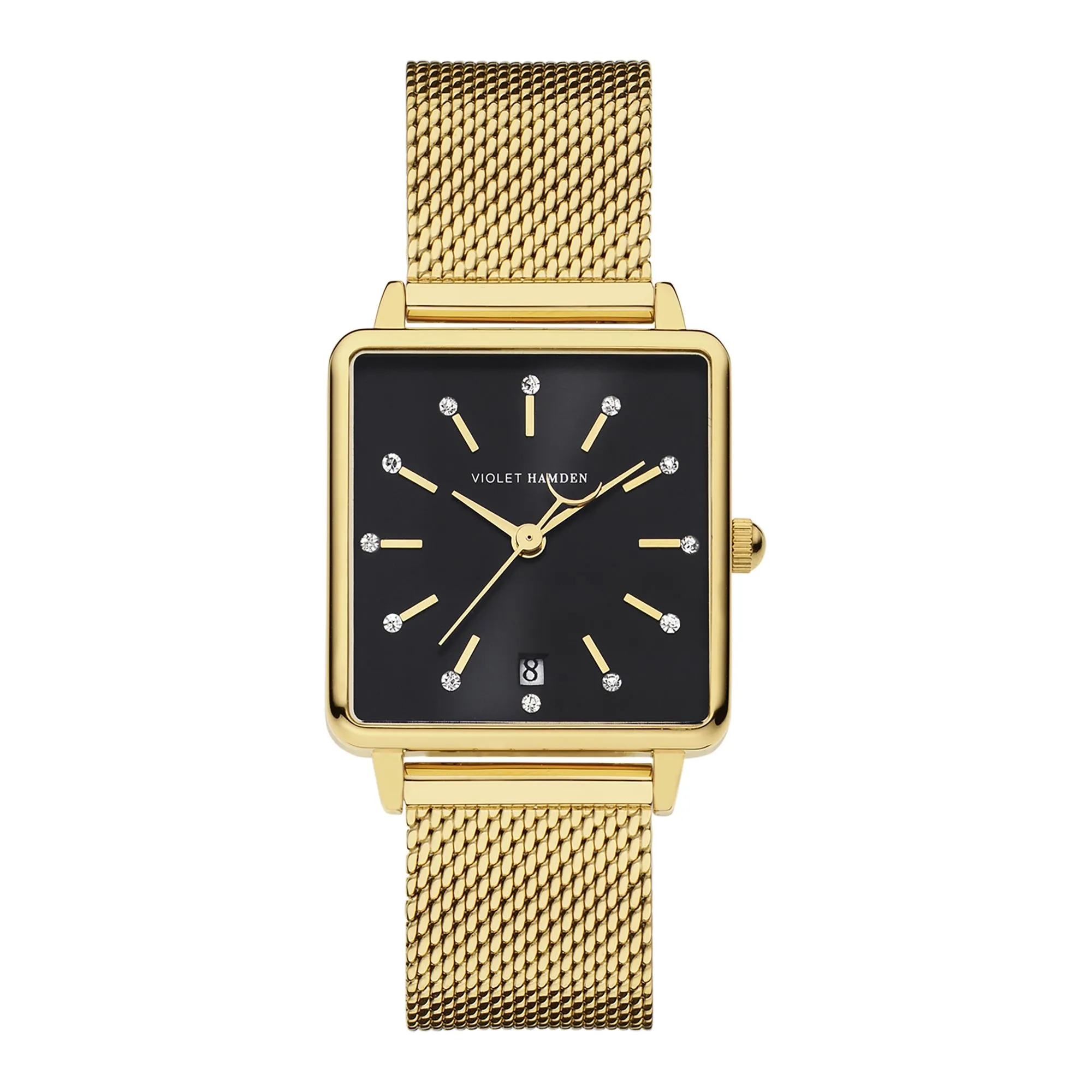 Dawn square ladies watch gold coloured and black
