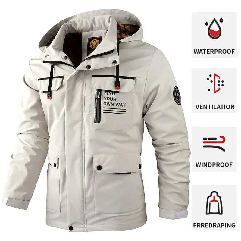 DEEPSENCE Spring and Autumn Jacket Men's Single Layer Waterproof Windbreaker Outdoor Sports Mountaineering Jacket Men
