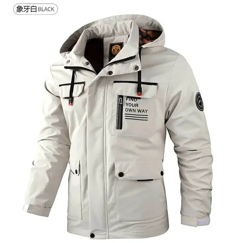 DEEPSENCE Spring and Autumn Jacket Men's Single Layer Waterproof Windbreaker Outdoor Sports Mountaineering Jacket Men