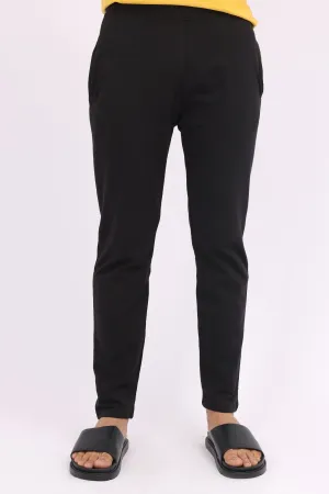 DELICATE COTTON TROUSER-BLACK