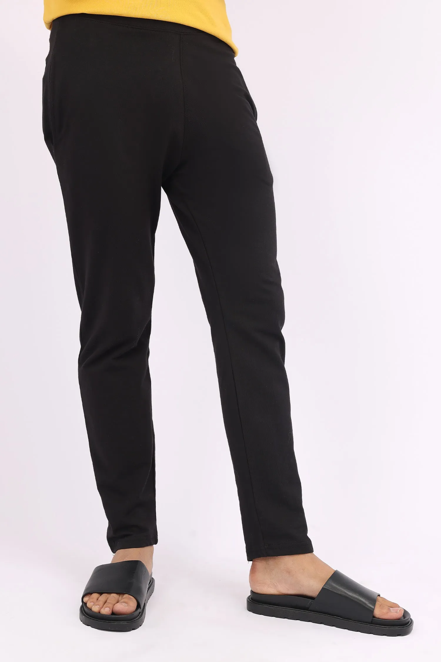 DELICATE COTTON TROUSER-BLACK