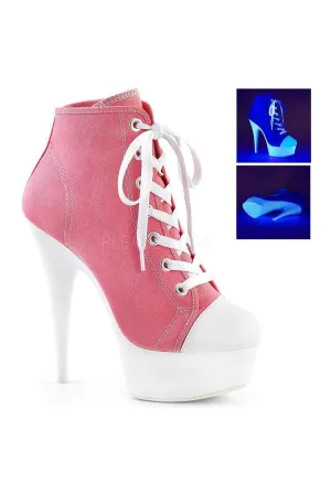 DELIGHT-600SK-02 Platform Ankle Boot | PInk Canvas