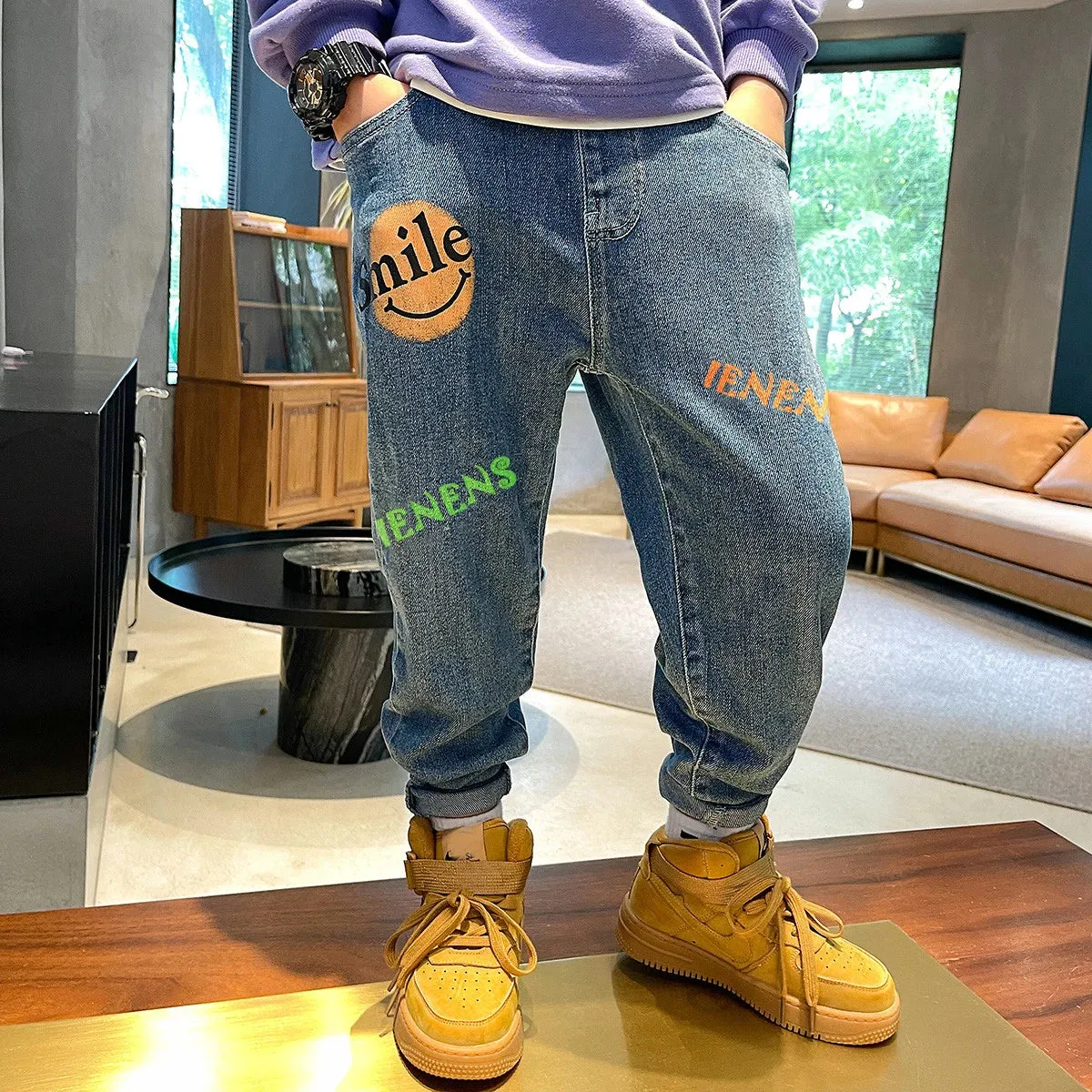 Designer Print Jeans