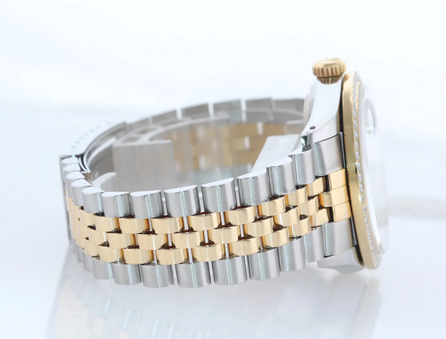 DIAMOND Bezel Rolex DateJust 36mm 16013 Diamond Bezel MOP Dial Watch Box