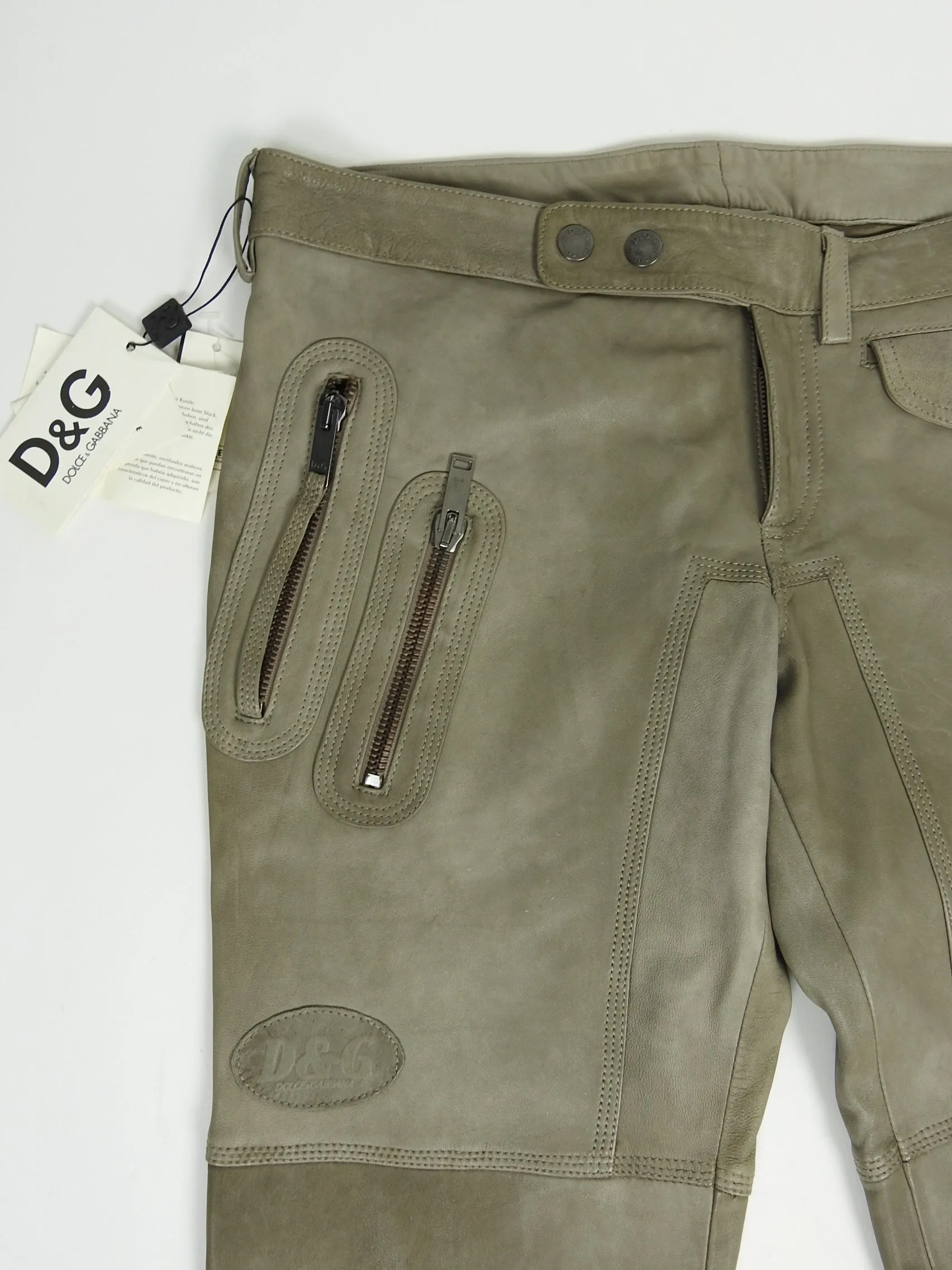 Dolce & Gabbana Leather Pants Size 52