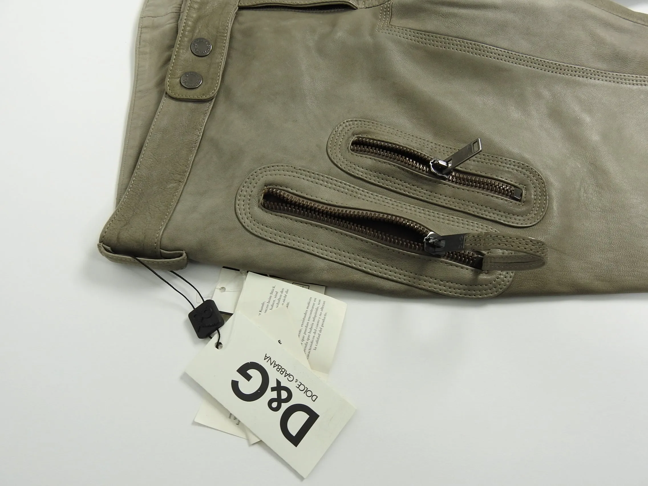 Dolce & Gabbana Leather Pants Size 52