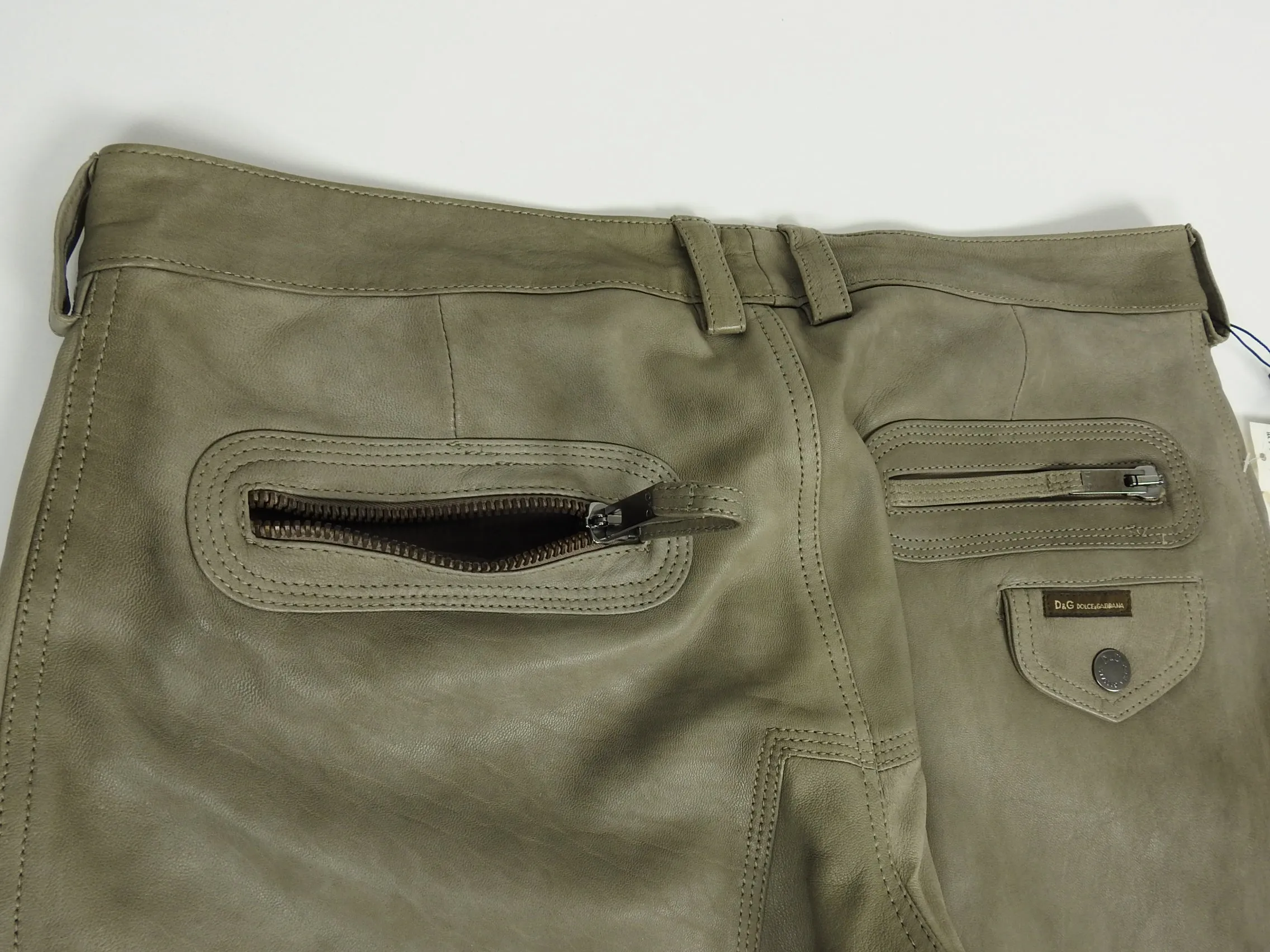Dolce & Gabbana Leather Pants Size 52