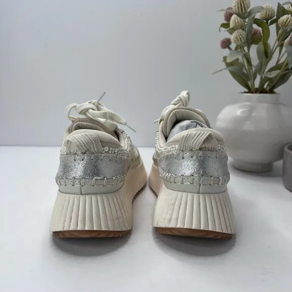 Dolce Vita Dolan Pearl Lace Up Platform Sneaker Vanilla Pearl Women's 6